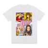 Jump Print T-shirt Fashion Girls Band Tshirts  Adorable Anime Graphic T Shirts Summer 100%cotton Top