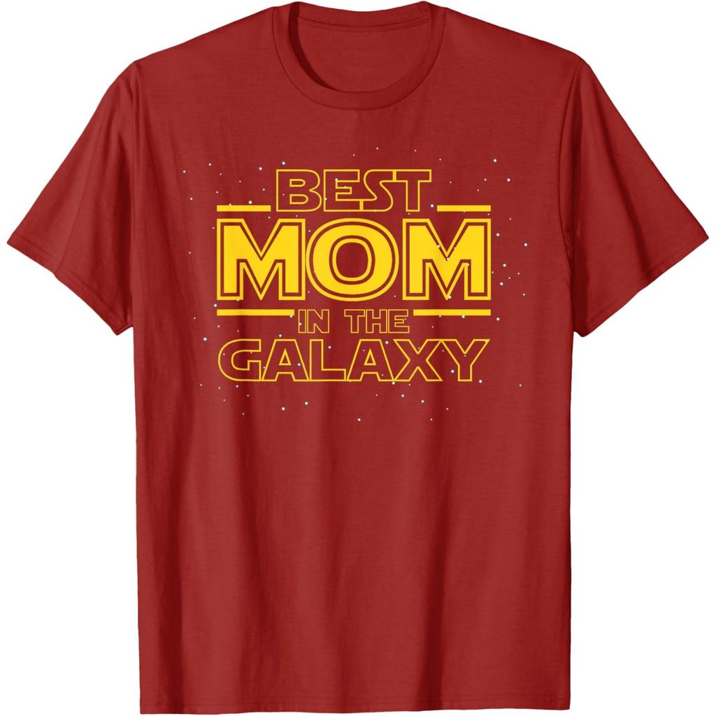 Best Mom in the Galaxy Graphic Tee Soft Breathable Cotton T-Shirt Casual Gift for Mom