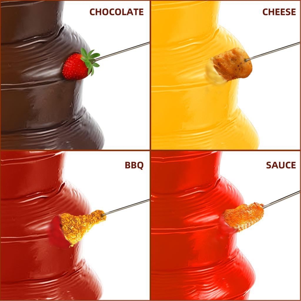 3-х уровневая электрическая машина для шоколадного фонтана с поддоном, автоматическим контролем температуры, пищевая, не