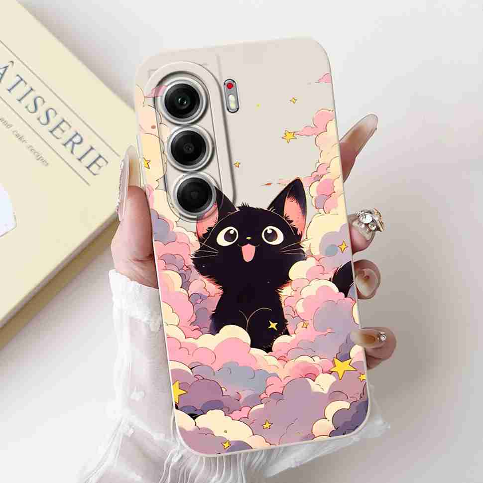 For Tecno Camon 40 Pro 5G Case Fashion Flower Cute Rabbit Soft Silicone Cover For Tecno Camon 40Pro 5G 6.78" Bumper Phone Cases