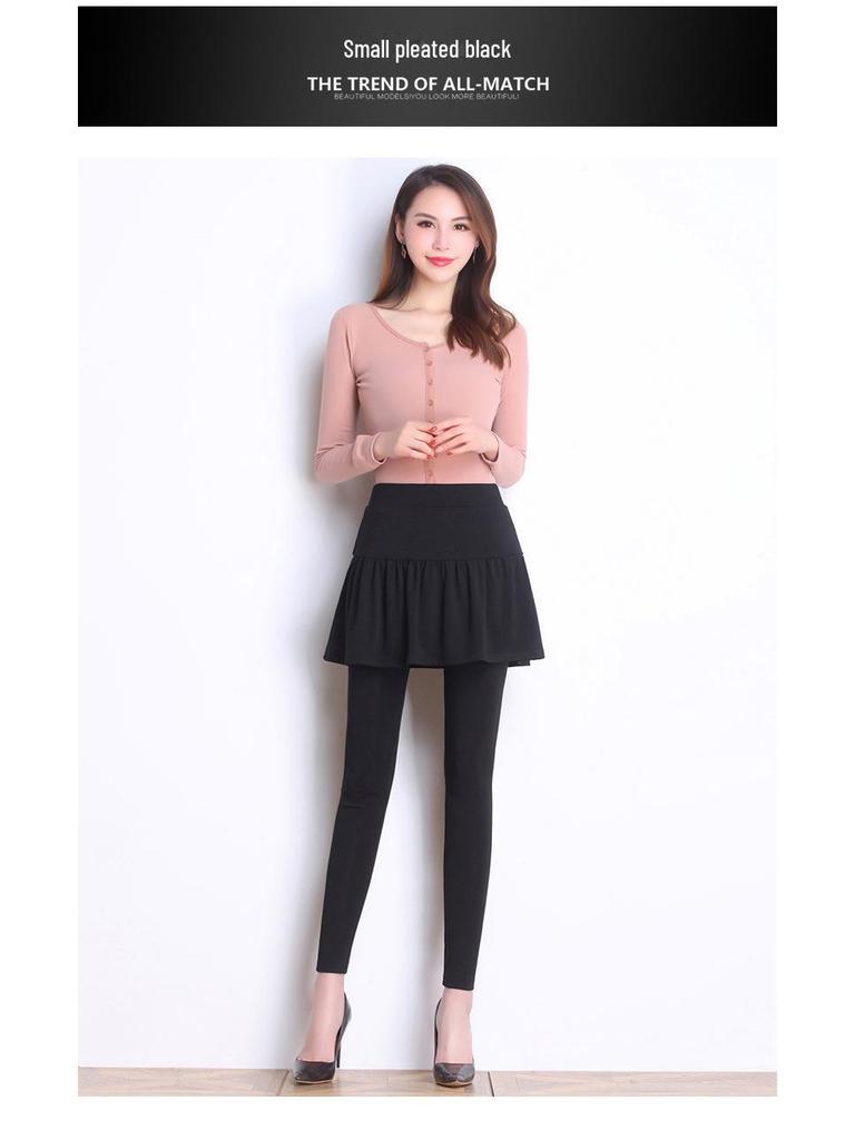 Женские леггинсы с плиссированной юбкой больших размеров - штаны для йоги весна/осень 2024 года 