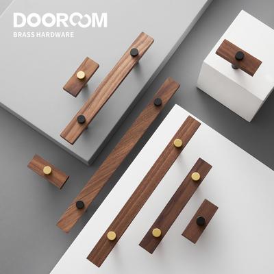Dooroom Грецкий орех Латунь Мебельные ручки Длинные Современные ручки Шкаф Шкаф-купе Комод Ящик для обуви Винный бар Ящик Шкаф Ручки