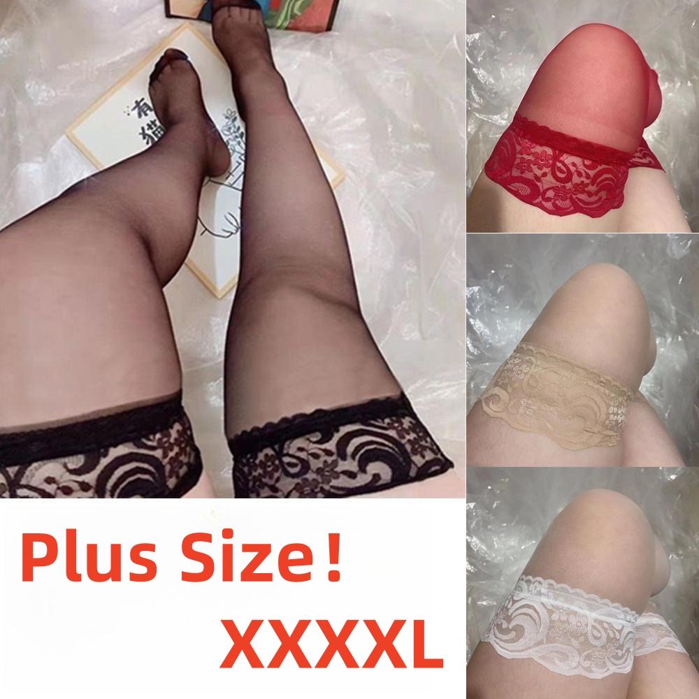 Lace Knee Thigh High Stockings Plus Size Elastic Long Socks XXXL Sexy Plus Size Stocking for Women 4XL 5xl 6xl