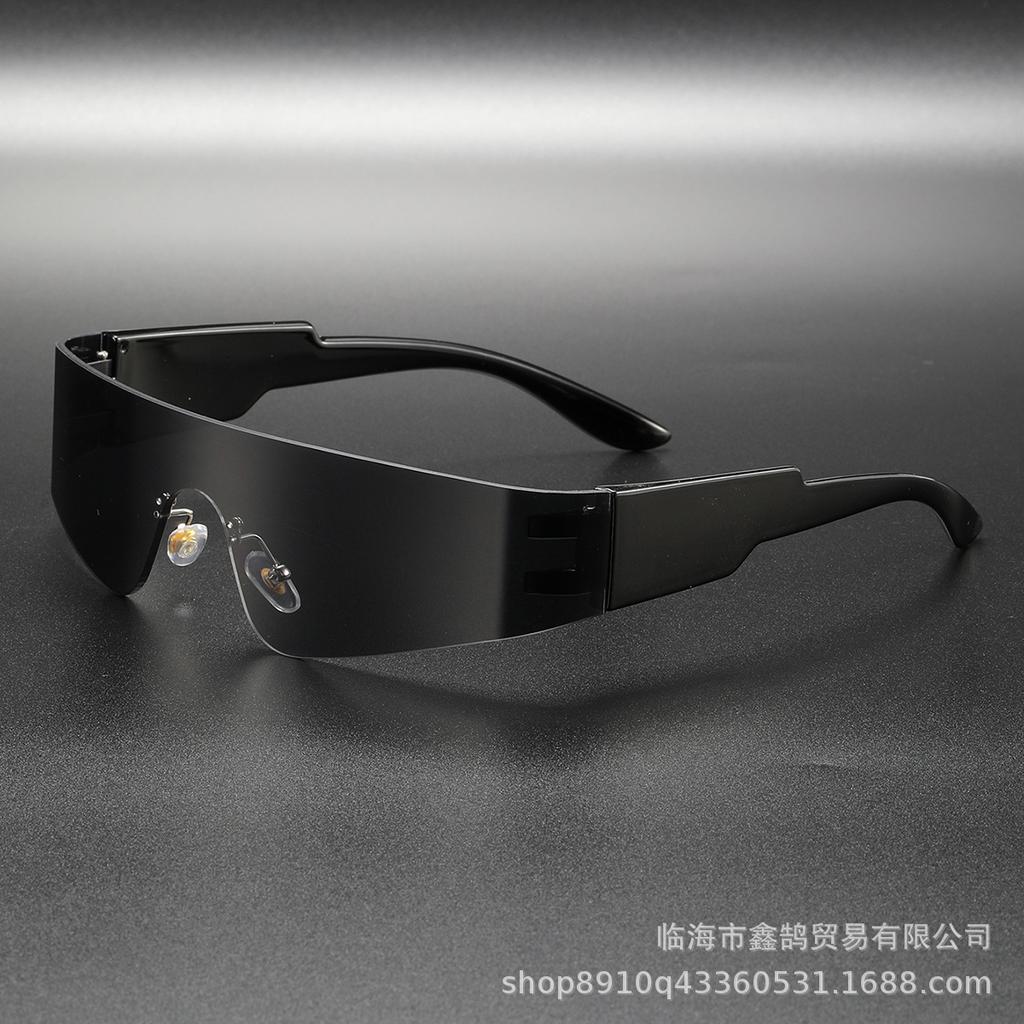 Futuristic YK fashion one-piece party sunglasses women's high-end sense wrap-around sports punk style men's sunglasses