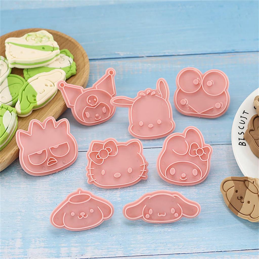 Набор из 8 формочек для печенья Sanrio Cookie для DIY Идеально для обеда и ручной работы Популярные Подарки на День Рождения, Рождество и Маленькие Подарки Формочки для печенья. Печенье,