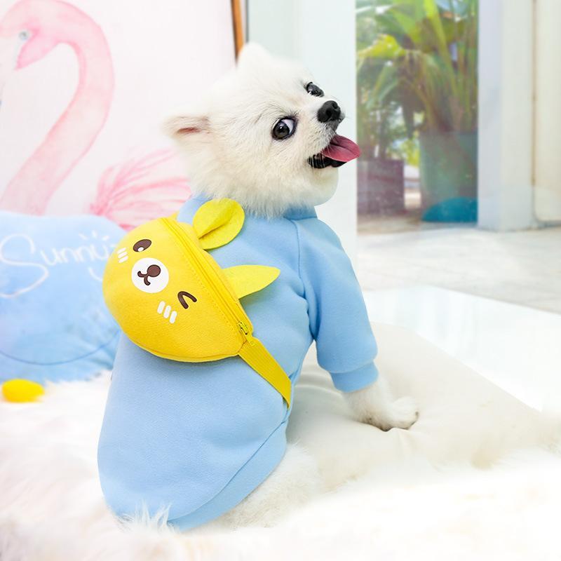 Собаки, кошки, милая одежда на молнии, товары для домашних животных, желтая медвежья лягушка, теплая одежда из лягушки Бишон
