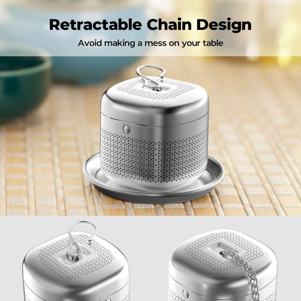 Extended Chain Hook Stainless Steel Tea Infuser Ball Extra Fine Mesh Ball Shape Loose Tea Steeper Brew Tea Mesh Filter Strainer