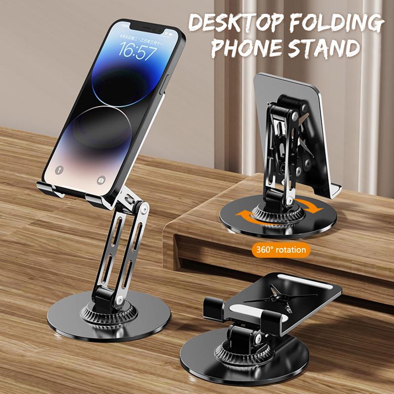 Вращение на 360 градусов Алюминиевый сплав Складная настольная подставка для телефона Настольный ленивый держатель для планшета Подставка-крепление для iPhone iPad Xiaomi Samsung