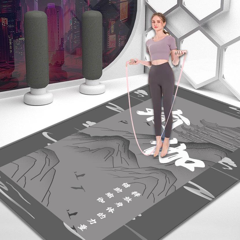 Звуконепроницаемый нескользящий амортизирующий коврик для прыжков со скакалкой, йоги и танцевального фитнеса