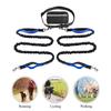 Dog Leash with Waist Bag Reflective Retractable Leash for Two Dogs Hands-Free Running Leash with Padded Handles Night Safety Walking Gear