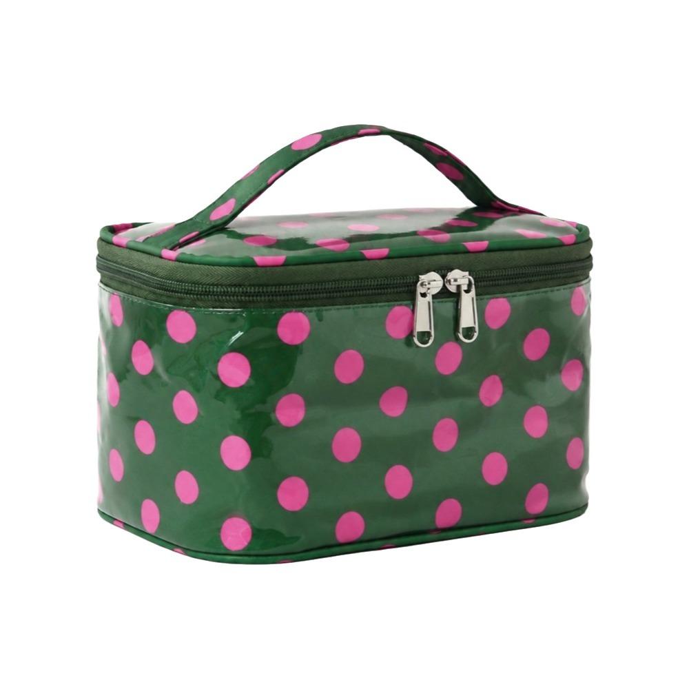 Large capacity Polka Dot PVC Makeup Bag PVC Make Up Organizer for Shampoo Conditioner Brushes Set