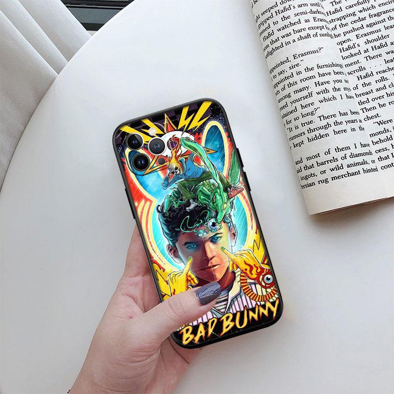 Чехол-обложка премиум-класса Bad Bunny для iPhone 16 15 14 13 Pro Max Plus Mini