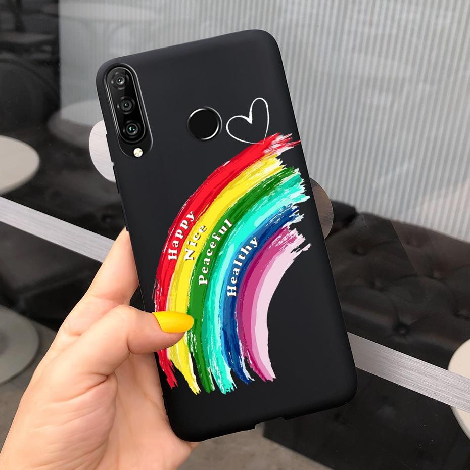 For Huawei P30 Lite Phone Case Flower Girl Pattern Soft Silicon Cover For Huawei P30 Pro Lite Case Cute Funda P 30 P30lite Cases