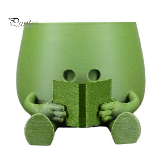 Счастливое лицо, горшок для цветов из смолы, гитара, приятель, сидящая мультяшная фигурка, суккулентный горшок для рабочего стола, кактусы, комнатные растения