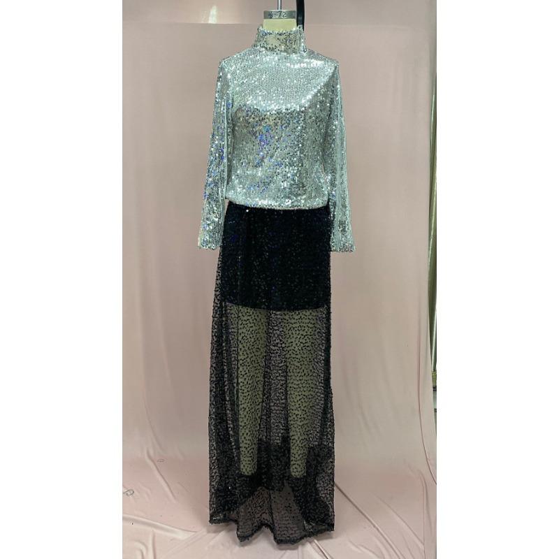 Women's Summer Sequins Long Half-body Skirt