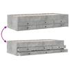 Daybed with Drawers Without Mattress Concrete Grey 100x200 cm