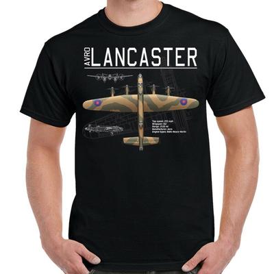 Футболка для взрослых Lancaster Bomber со схематическим дизайном