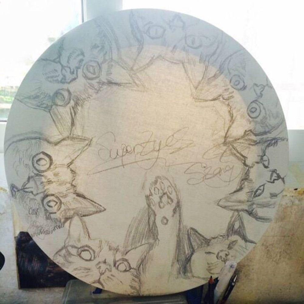 Cotton Painter Oil Paint for Artist Wooden Circle Canvas Painting Board Picture Frame Drawing Board