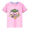 Digimon Принт 100% хлопок футболка для детей мальчик 10 лет y2k one piece Kawaii гордость футболка аниме Короткий Мультяшные Топы одежда для девочек