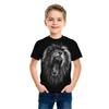 Summer Round Neck 3D Animal Lion Pattern Printed Top Fashionable Casual Short Sleeved Children's Boy T-shirts