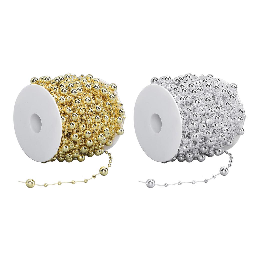 1 рулон жемчужных бусин, цепочка из искусственного жемчуга, отделочная нить для цветочного венка, свадебного букета, вечеринки