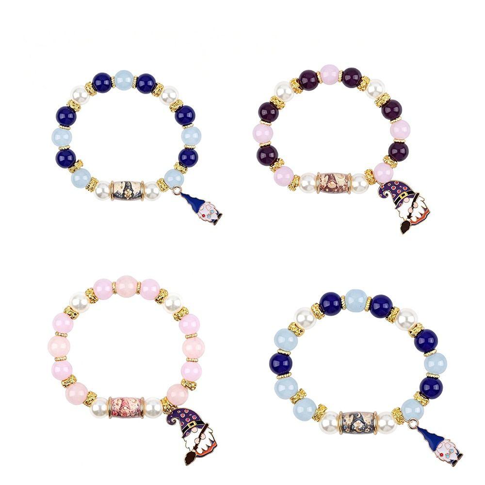 Natural Crystal Dwarf Beaded Bracelet Elastic Rope Crystal Flower Bracelet Party Favor