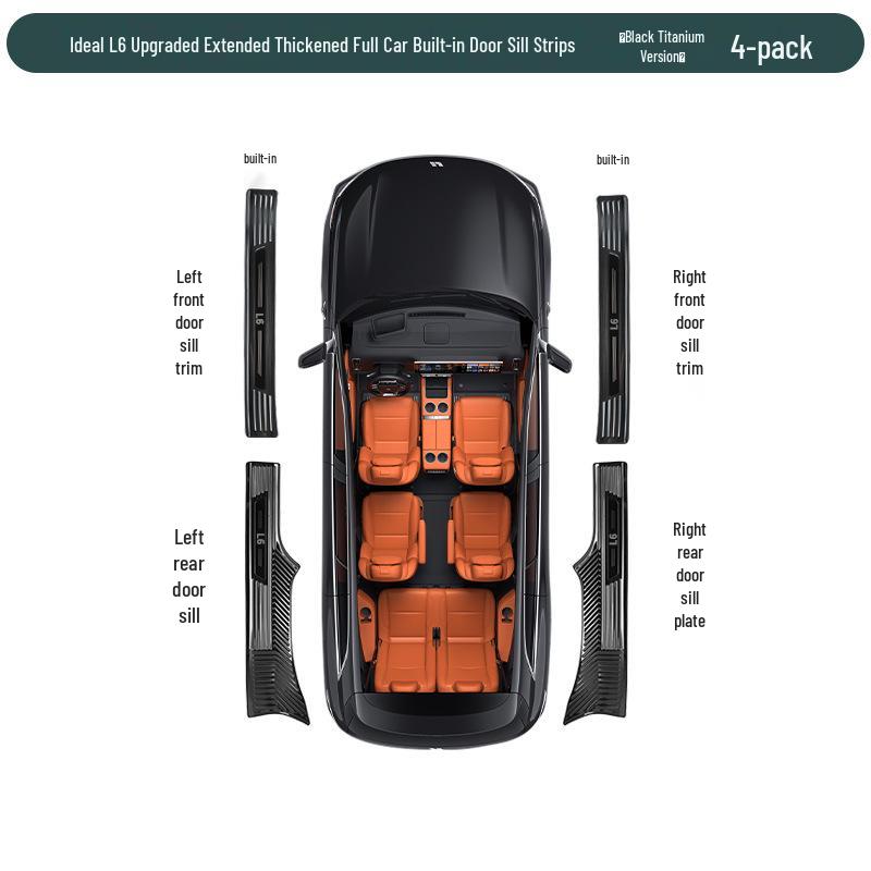 Защитная накладка на порог из нержавеющей стали для Ideal L6-L9, Аксессуар для улучшения интерьера автомобиля