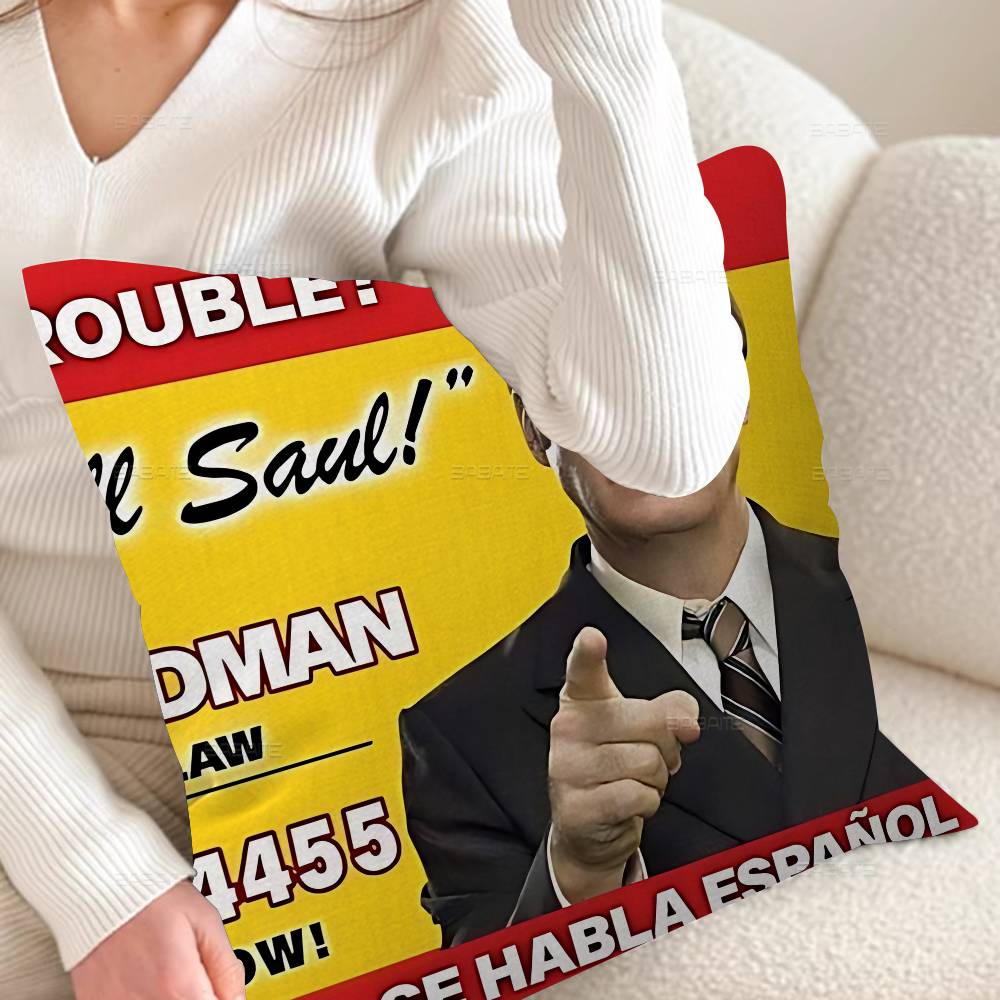 Classic Better Call Saul Cushion Cover Car Throw Pillow Case For Sofa Car Christmas Gift 40x40cm 45x45cm