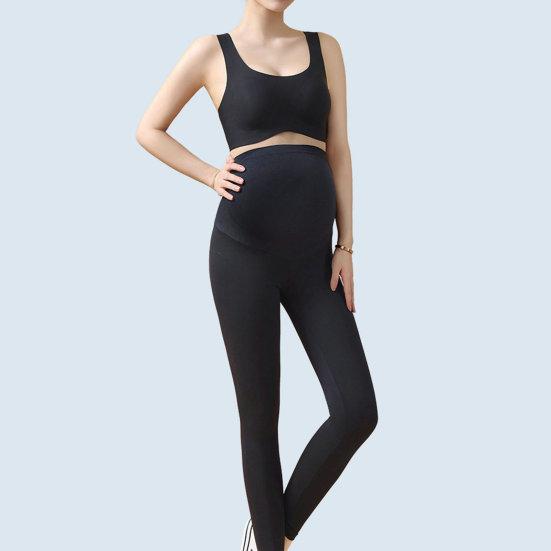 Леггинсы для беременных с высокой талией, узкая одежда для беременных, трикотажные леггинсы с поддержкой живота для беременных, моделирующие брюки