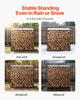 Firewood Rack with Sloped Roof, 1.85m Outdoor Firewood Holder, 1/4 Cord Log Storage Shed, 299kg Max Weight Capacity, Powder-Coated Metal Wood Storage