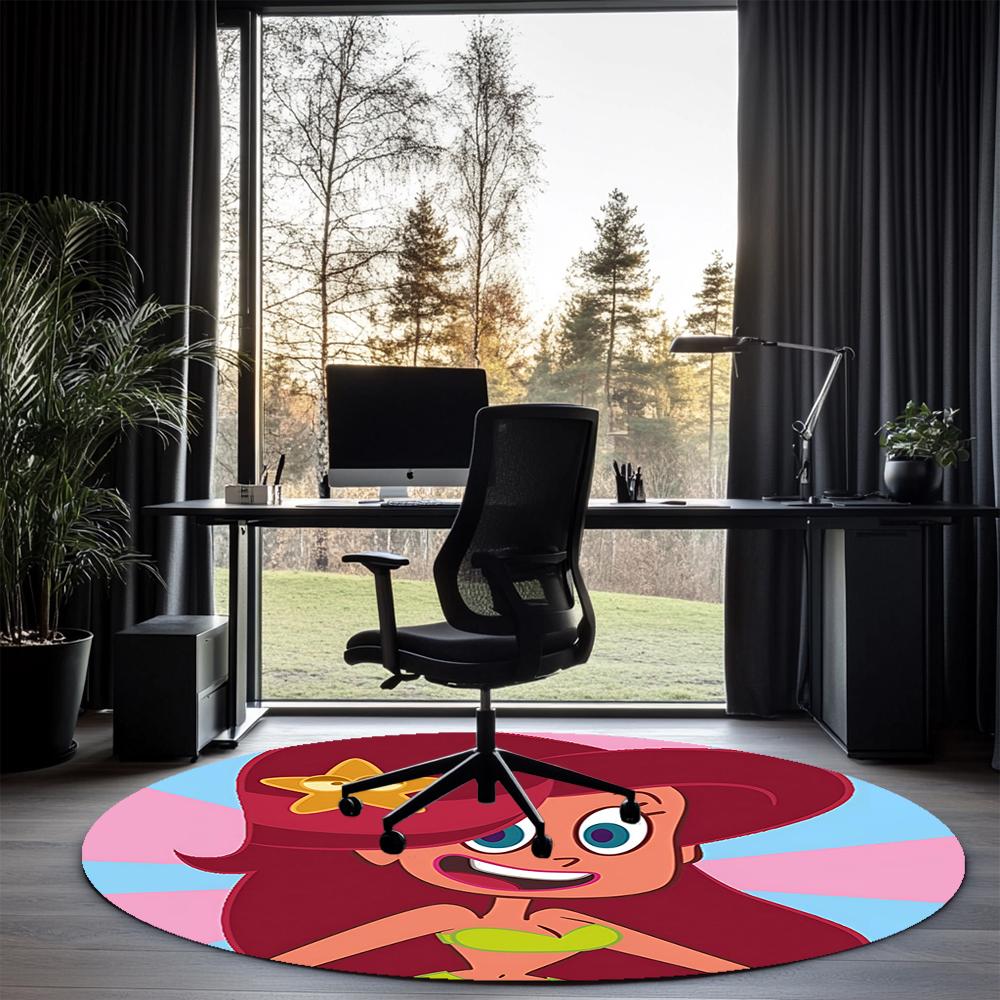 Zig & Sharko Printed Round Rug Carpet Chair Rug Area Rug Entryway Doormats,for Office Chair Living Room Bedroom Kitchen Room.