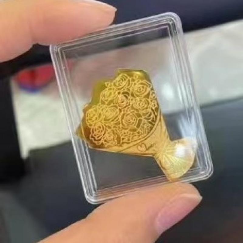 2mg Gold-Plated Wealth-Attracting Mobile Phone Sticker with Adhesive Backing