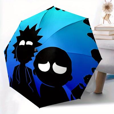 Автоматический складной зонт Rick "Morty" с прочным железным каркасом, портативный компактный дорожный зонт для всесезонного использования, вечеринок 0807071