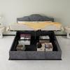 Modern minimalist soft bed, comfortable headboard, 160*200CM, gray, high box bed body with pneumatic rod, does not include mattress.