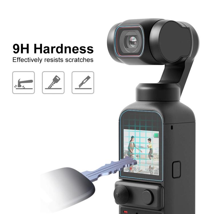 PULUZ 9H 2.5D HD Закаленное Стекло Защита Объектива + Защитная Пленка на Экран для DJI OSMO Pocket 2