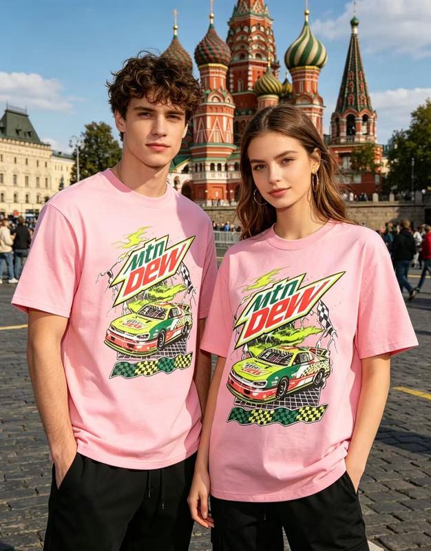 Men's Cotton T-Shirt, Quick Dry Breathable, Summer Casual Wear Mountain Dew Graphic T-Shirt New Unisex Shirt