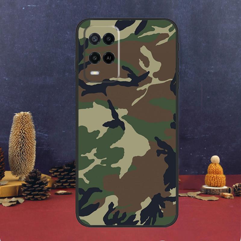 Military Army Camouflage For OPPO A58 A78 A98 A15 A16 A17 A76 A96 A77 A52 A72 A5 A9 A79 A94 A74 A57S A53S A54S Case
