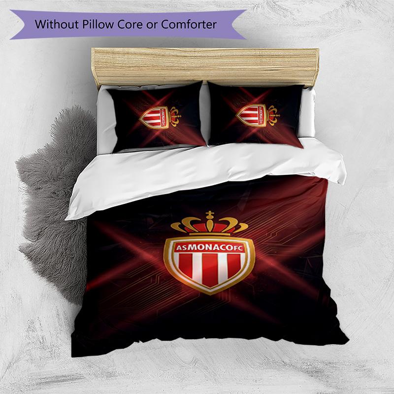 Monaco FC Printed 3PCS Bedding Set Breathable Duvet Cover with Pillowcases Decorative Bed Linen for Bedroom Home