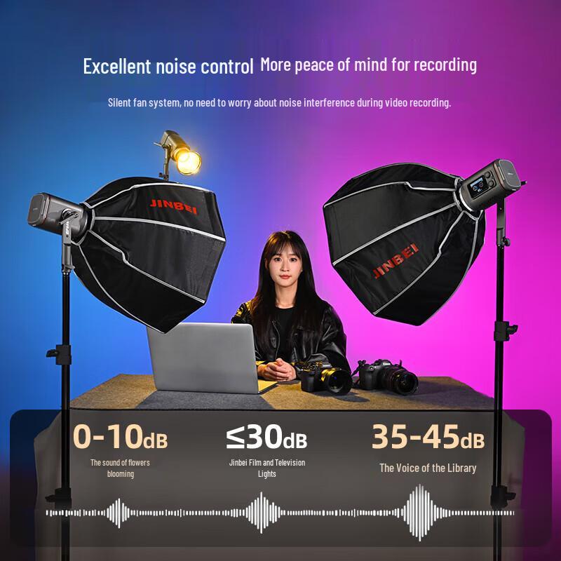 Jinbei EF-60RGB 60W COB LED Video Light with Octagonal Softbox