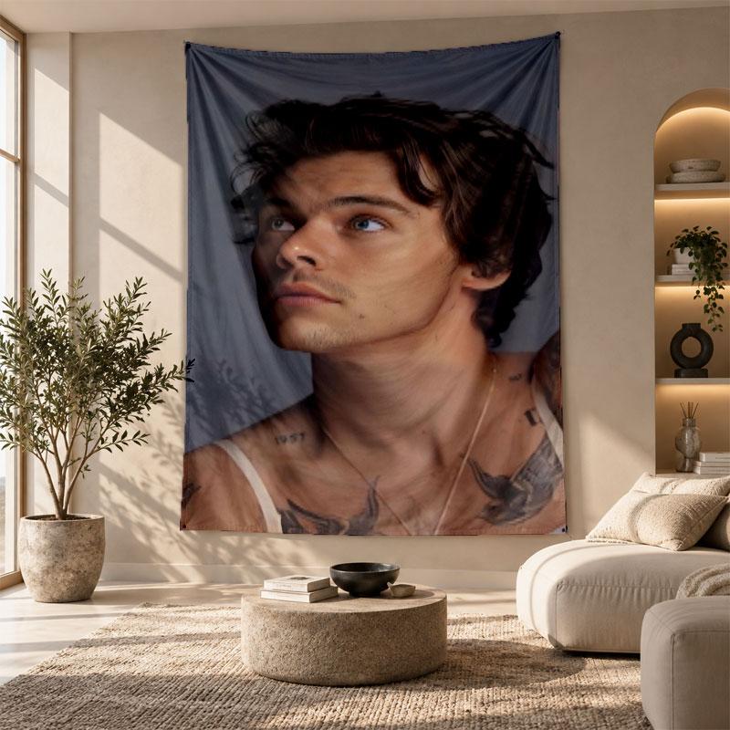Decorative Tapestry,Harry Styles Printed Wall Art, Lightweight Wall Hanging For Bedroom Background