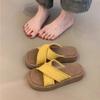 Platform-soled Cross-cool Slippers Women's Summer Wear Seaside Vacation Bohemian Sandals with Skirt Fairy Shoes
