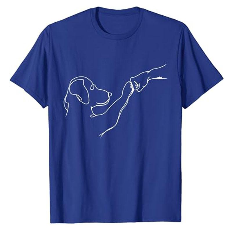 Собака и Люди Кулак Рука Собака Человек Дружба Удар Лапа Собаки Футболка Любитель Животных Комиксы Графическая Футболка Топы Смешные Подарки Маме Папе