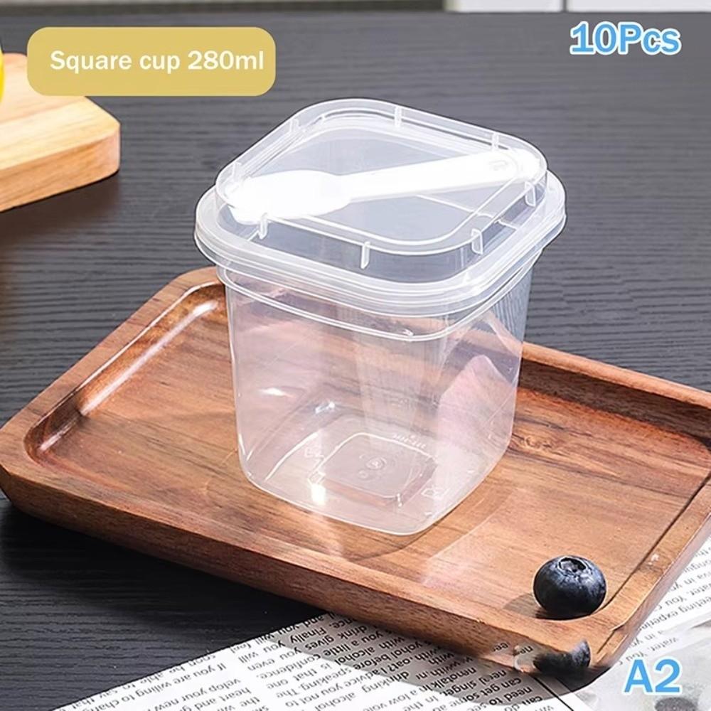 10Pcs With Lid Dessert Cup Transparent Yogurt Cup New Pudding Cup For Dessert Ice Cream