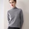 Women's Cashmere Half-High Collar Sweater - Pure, Solid Color, Warm Knitted Base Layer
