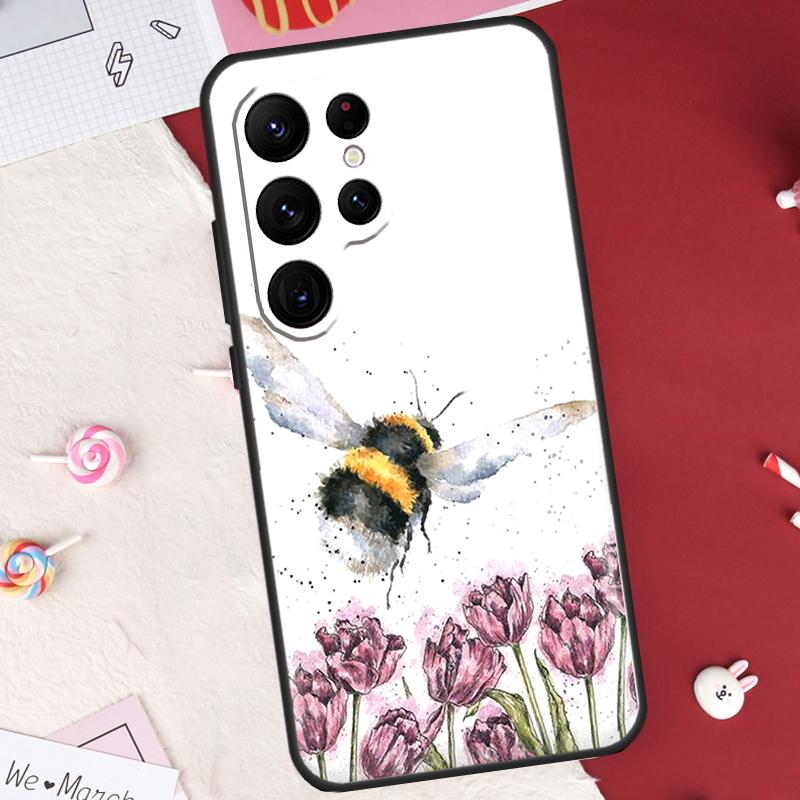 Bee Bumblebee Case For Samsung Galaxy S26 Ultra S20 S21 S22 S23 S24 S25 Ultra S10 Plus S25 FE Cover Shell