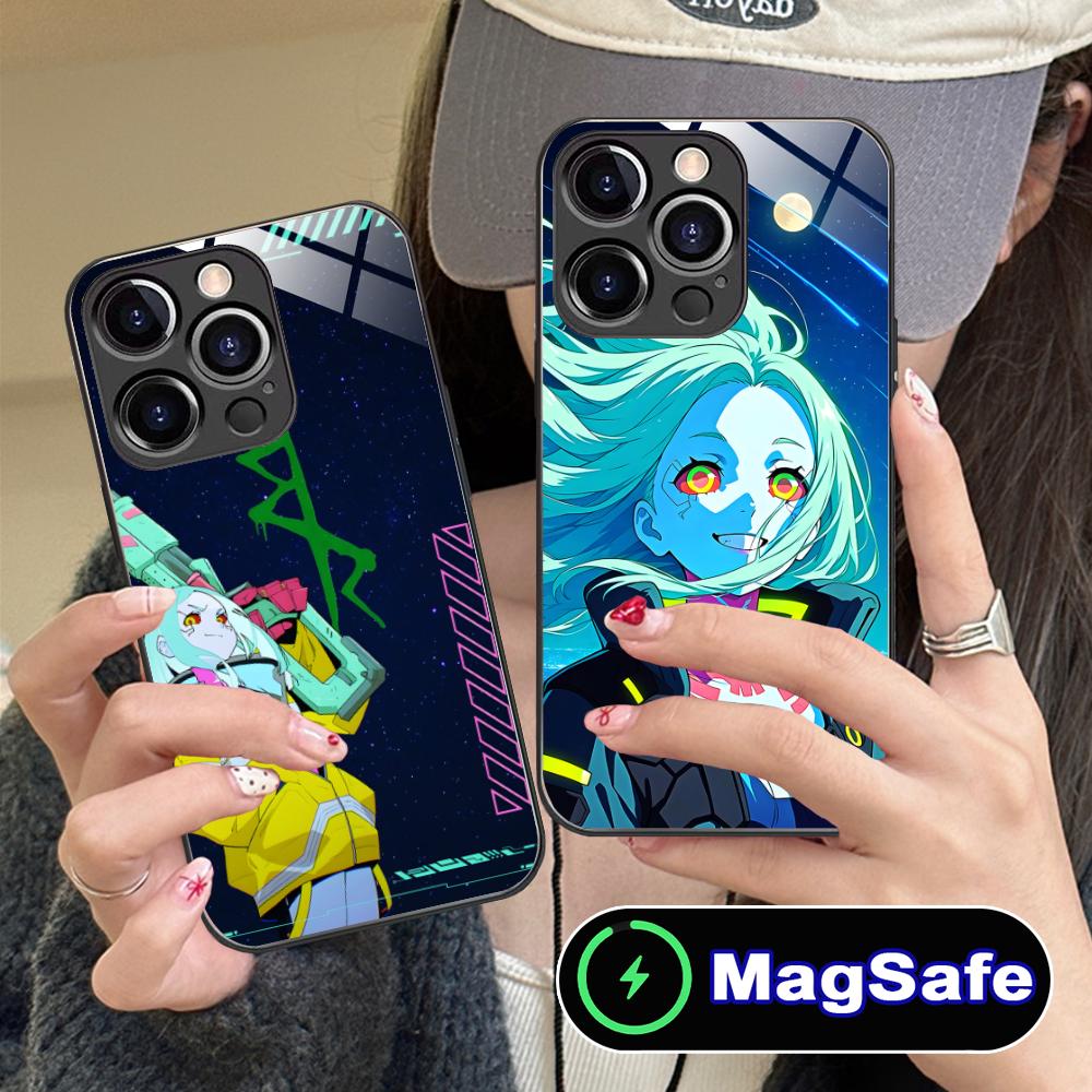 Панк-девушка Ребекка Чехол для мобильного телефона для iPhone 17 16 15 14 13 12 11 Air Pro Max Plus Mini MagSafe Стеклянный Цветной Чехол Роскошный