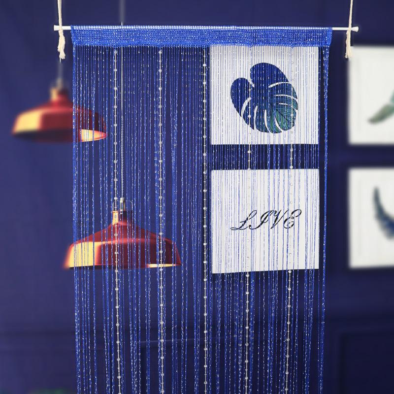 Living Room Divider Crystal Bead String Curtain 1X2 M Tassel Fringe Door Curtain for White Salon and Sheer Wedding Decoration
