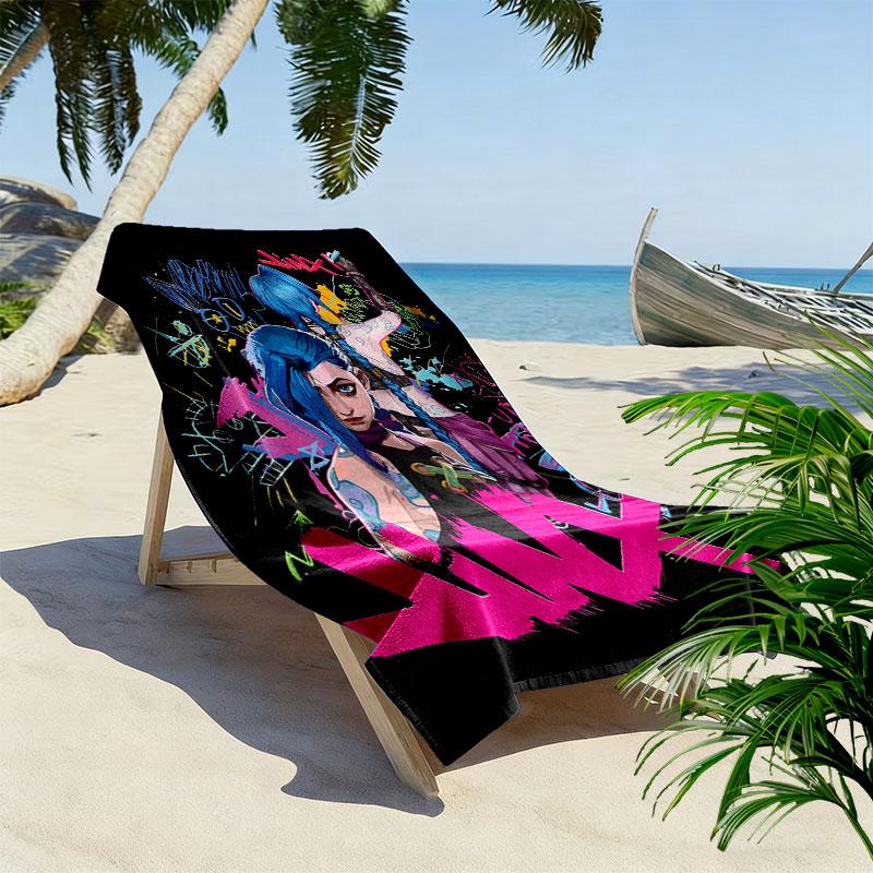 Jinx Print Beach Towel, Large Soft Quick Dry Towel for Beach Camping Swimming