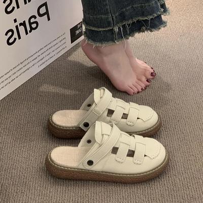 Туфли-мулы, тапочки, женские пляжные сандалии на плоской подошве, новые дизайнерские повседневные шлепанцы, брендовые прогулочные шлепанцы Mujer Zapatillas