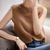 Fashion Hollow Sleeveless Knitted Shirt Women Summer Solid Casual O Neck Tank Tops French Style Elegant Loose Woman Blouse 26914